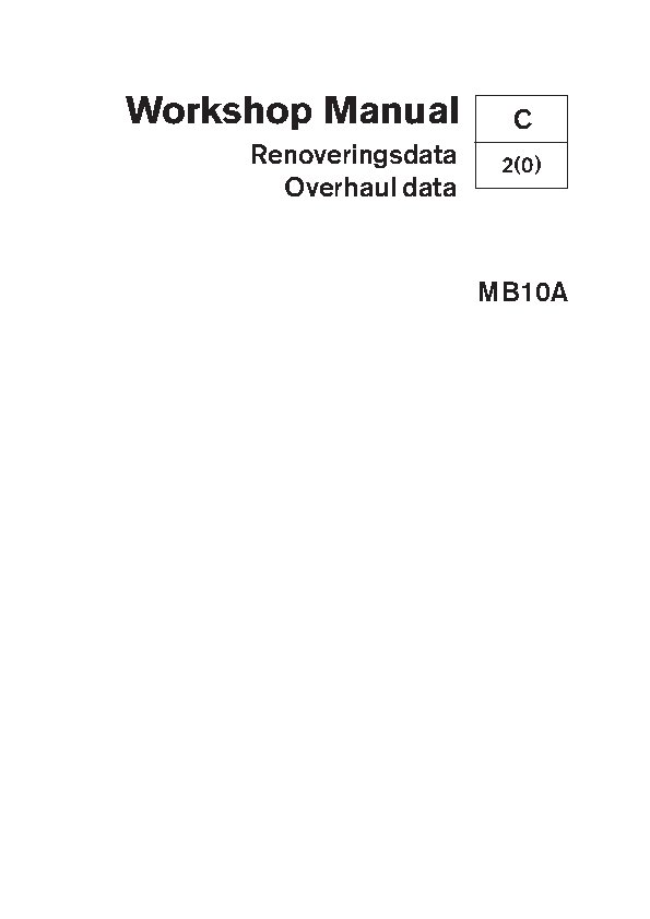 7727961 M.ATELIER MB10A Overhaul Data en Anglais